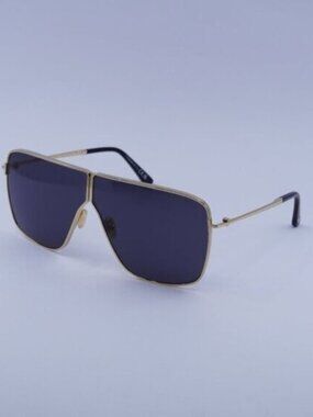 Tom Ford FT1159 30A Huxley Sunglasses Gold Aviator Frame, Smoke Lenses